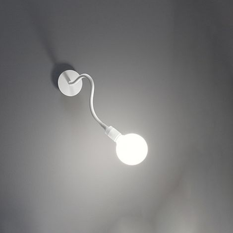 BULBO Applique 1 luce in metallo e gomma colore bianco attacco E27 lampadina non inclusa orientabile (1/3)