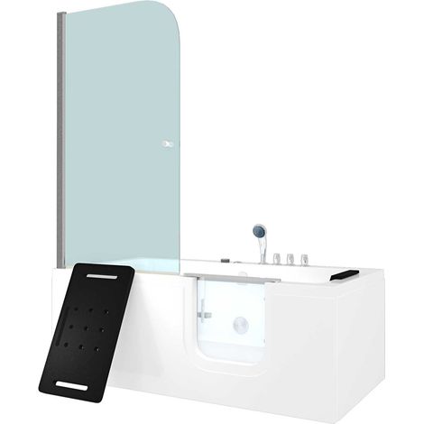 Seniorendusche Kombi Duschkabine Whirlpool Seniorenwanne mit Tür S15D-WP-TH-R 85x160x215 cm OHNE 2K Scheiben Versiegelung