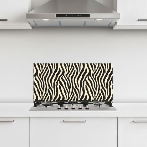 CRÉDENCE CUISINE Zebra - Print - Classic - Black 60x30 cm