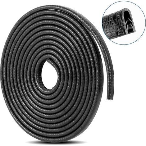 Protectores de borde de puerta de coche Ulisem en forma de U, protector de goma anticolisión para puertas de coche, 5 m (negro) (1/5)