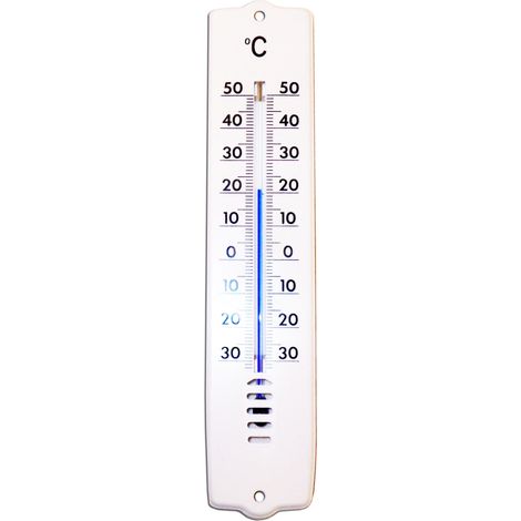 PLUVIA TERMOMETRO 101032= 207x44 MM PLASTICO BLANCO=81603