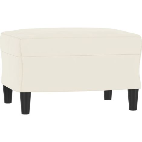Vidaxl – Repose-pieds en velours crème 60x50x41 cm – Cadre en contreplaqué robuste – Design compact pour espaces réduits