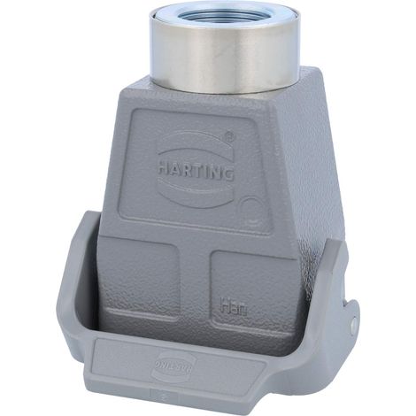 HARTING Han 6B Kupplungsgehäuse hoch, 1xM25 gerader Kabelabgang, mit 1 Längsbügel Verschraubung M25 Klemmbereich 9,0mm - 17,0mm - 1 Stück (1/3)