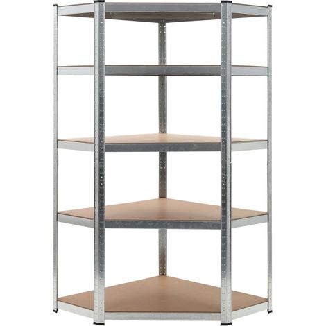 Storage Shelf Silver 90x90x180 cm Steel and MDF vidaXL