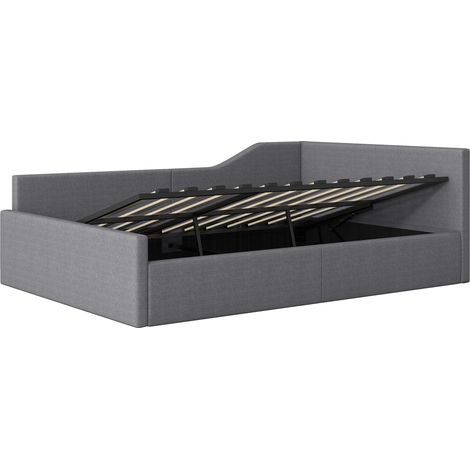 Letto banquette 140x200 con contenitore, grigio (1/5)