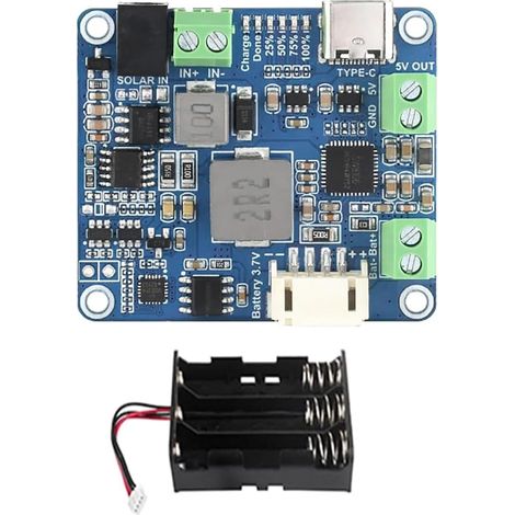 Module de gestion de l'énergie solaire, contrôleur de charge de panneau solaire 6 V-24 V, avec support de batterie (1/5)