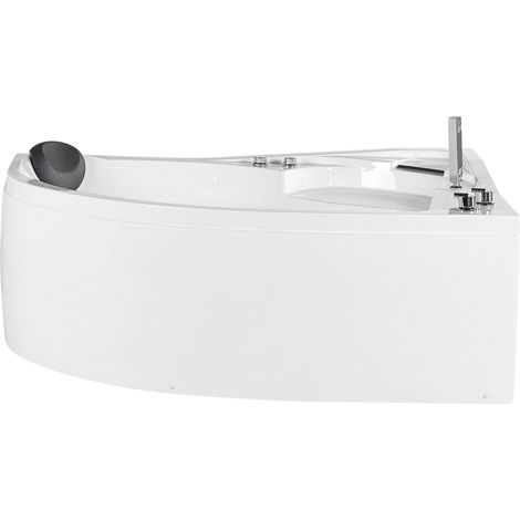 Corner Hot Tub with LED NEIVA Left Hand 1500 x 1000 mm White