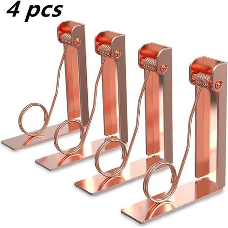 Pinces à Nappe - Ajustables - Acier Inoxydable - Or Rose - 4pcs - Antidérapantes pour Événements (1/4)