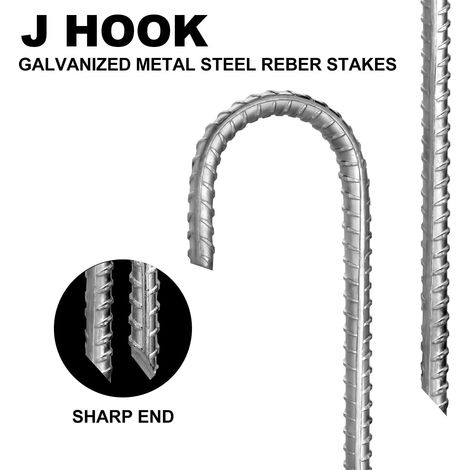 12" J-Haken-Zeltheringe aus verzinktem Stahl, Hochleistungsanker für Trampoline und Überdachungen
