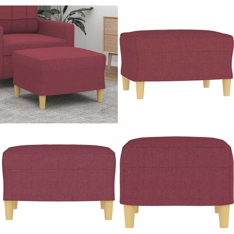 Fußhocker Weinrot 60x50x41 cm Stoff - Stoffhocker - Wohnzimmerhocker (1/5)