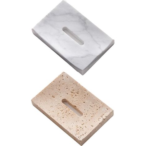 Porte-savon minimaliste en marbre, porte-savon créatif, plateau à savon, décoration intérieure, blanc/beige (1/5)