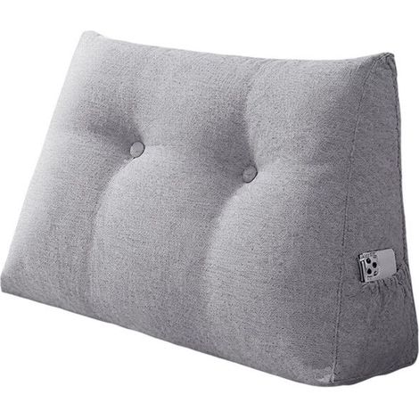 Coussin de Lecture,80cm Coussin Canapé Triangulaire avec Housse Amovible, Grands coussins de Lit Lin,Support de Dossier et de Dos,D (1/5)