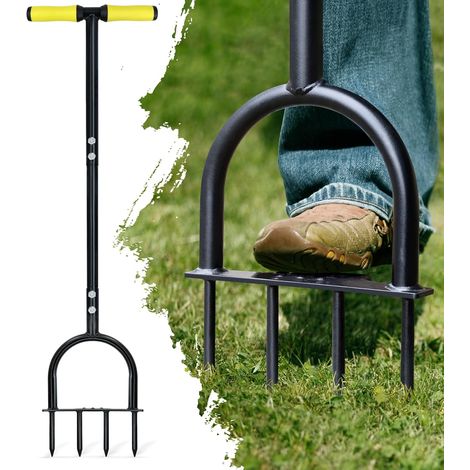 Bardusch-Aérateur de pelouse de 38 pouces pour aérer les sols compactés, aérateur d'air manuel pour pelouse, large plaque de base. (1/5)