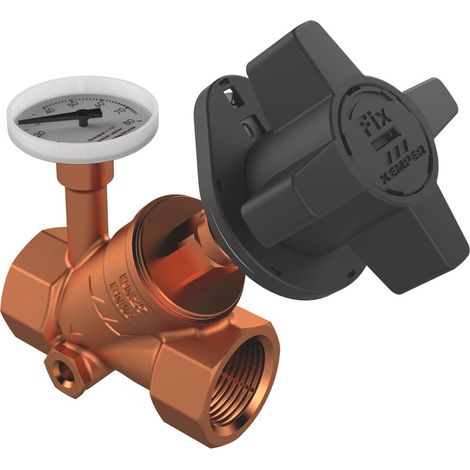 Kemper Multi-Fix-Plus Regulierventil manuell mit Entleerstopfen und Thermometer, DN 20 IG, PN 16, Figur 151 06