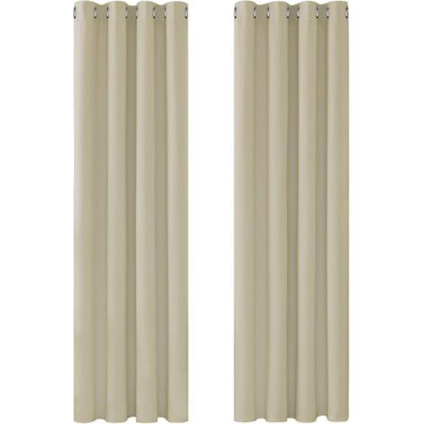BUNTHAUS Rideaux occultants isolants thermiques 132x160 cm – 100% polyester – Design moderne à œillets – Pour confort thermique et obscurité (1/5)