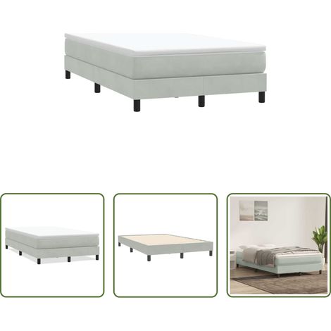 Samt -  Boxspringbett ohne Matratze Hellgrau 120x210 cm Samt (1/5)