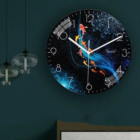 Silent Wall Clock Non coutil,Horloge Murale Moderne Silencieuse à Quartz 30cm Fonctionnant sur Batterie I (1/4)