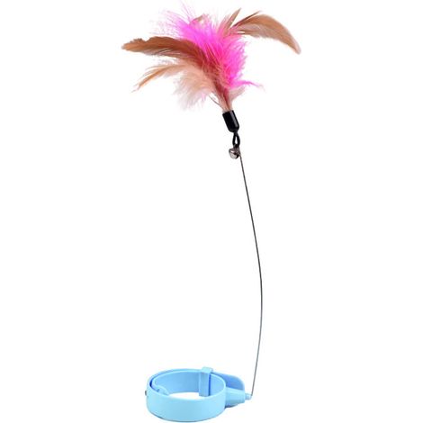 Collier de plumes de chat, jouets réglables, flexibles, baguette interactive amusante avec cloche pour jeu d'intérieur, bleu (1/5)