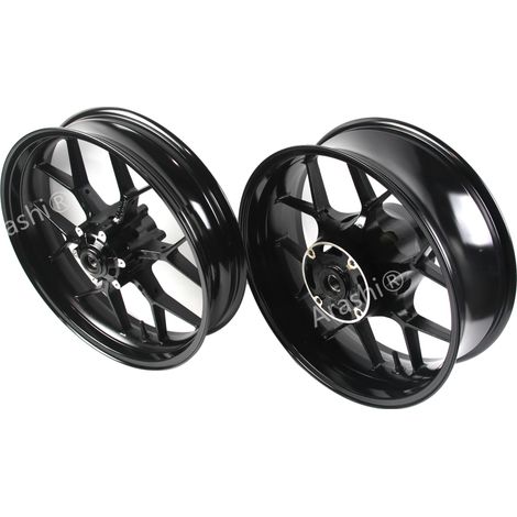 Llantas de motocicleta, compatibles con HONDA CBR, fabricadas en aluminio resistente, ajuste perfecto, color negro. (1/2)