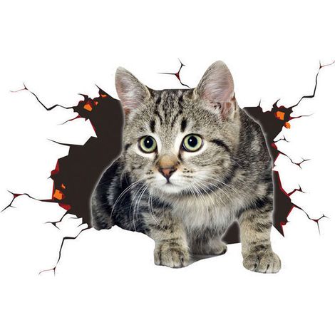 Lntyq 3D-Autoaufkleber, süße Katzenaufkleber, Tiermotiv, Wandaufkleber, Autoaufkleber, Auto-Cracker, Autoaufkleber, Auto-Dekoration, personalisierte Aufkleber (1/5)