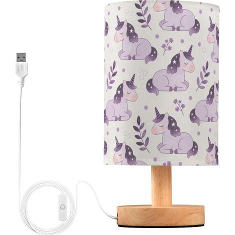 Lampes de table mignonnes licornes violettes pour enfants la (1/5)