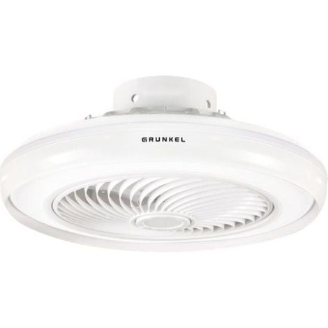 Grunkel Ventilador de Techo LED SKYWIND-20B, 50 cm, Motor DC 7W, 6 Velocidades, Mando a Distancia, Iluminación LED 35W, Blanco