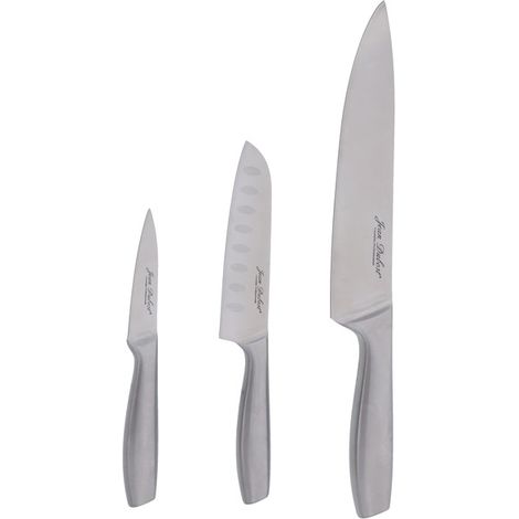 Jean Dubost Estuche 3 Cuchillos de Cocina Plateado Acero