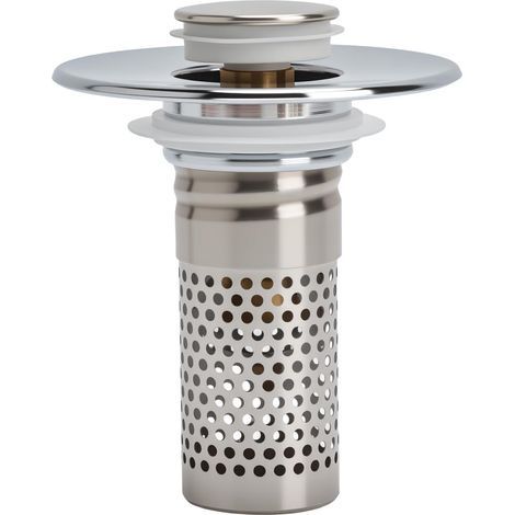 Universeller Spülbeckenablaufstopfen mit herausnehmbarem Edelstahlfilter, 28–37 mm Pop-Up-Abflussstopfen für Waschbecken und Badewannen, Messing-Abflussstopfen für Bad, Küche, Spüle und Dusche (1/5)