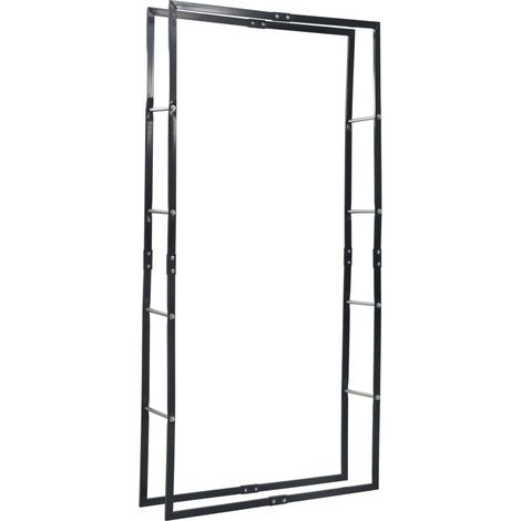 Firewood Rack Black 100x25x200 cm Steel vidaXL
