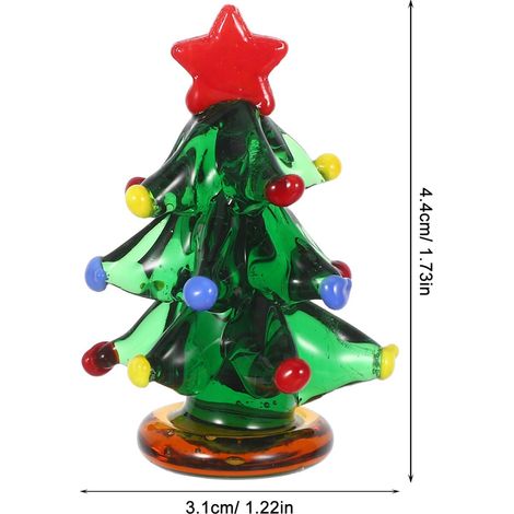 Mini albero di Natale in vetro, decorativo, ornamento da scrivania per casa e auto, elegante regalo per Natale (1/4)