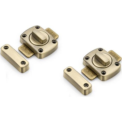 Serrure de porte coulissante - bronze - 55 x 40 mm - pour portes diverses - métal - Serrures de petite taille - Serrure à pêne coulissant - Quincaillerie (1/4)
