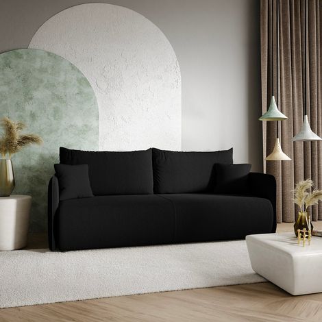 Sofá cama de 3 plazas con baúl Claudio Negro (1/5)