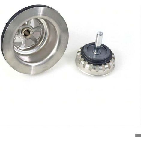 Bonde d'évier sans trop plein panier inox ø 110 mm 1½", Acier inoxydable + PVC, Bonde + Panier Femeo (1/5)