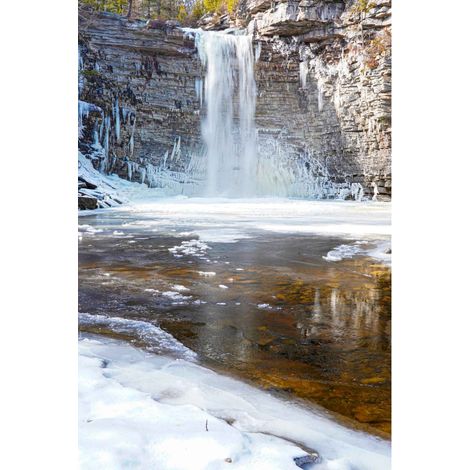 Tableau sur toile cascade hivernale 30x45 cm - Impression sur Toile Murale Décorative - Image imprimée en HD sur Toile - Toile sur Châssis en Bois FSC - Fabriqué en France