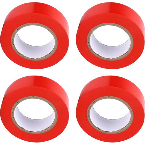 10 rouleaux de ruban isolant rouge 600 V, étanche, ignifugé, à forte adhérence, en PVC, pour usage intérieur et extérieur. (1/5)