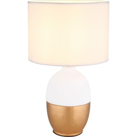 GLOBO Lampada Da Tavolo Ceramica Bianco, 1 x E14