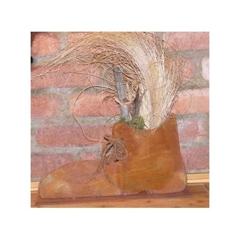 Chaussure Décorative de Jardin Vintage en Métal Rouillé pour Plantation 20 x 40 cm - PANGIVO (1/2)