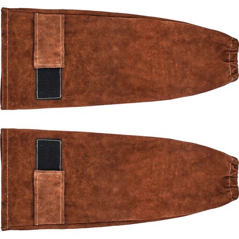 Mophorn Manchons de soudage en cuir de vachette, protection des bras contre la chaleur et les flammes, adaptés au soudage, à la forge, au travail du bois et au jardinage, pour hommes et femmes (1/5)