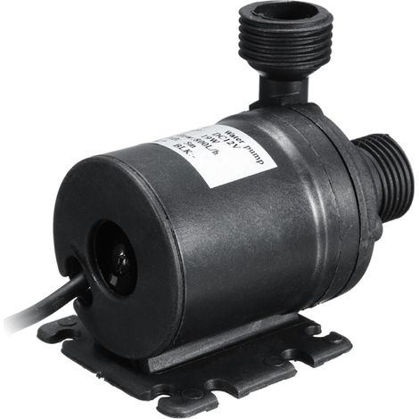 DC12V 5M 800L/H Pompe Submersible Haute Performance à Faible Bruit Buse 4 Points Pompe à Courant Continu Sans Balai, Câble 50 Cm (1/4)