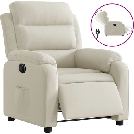 Fauteuil de Salon,Chaise,Fauteuil inclinable électrique Crème Velours CFW730985 (1/5)