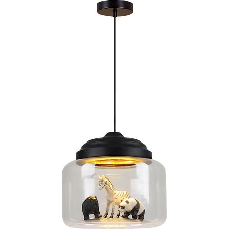 Luminaire Lampe Suspendue en Verre Créative d'Animaux pour Enfants - Lustre Plafonnier Décoratif de Bande Dessinée - Chambre d'Enfants, Filles et Garçons (1/5)