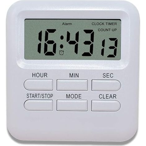 Digital Timer With Clock/Alarm Function, Digital Kitchen Timer With Ic Back, Kitchen Timer (1/5)