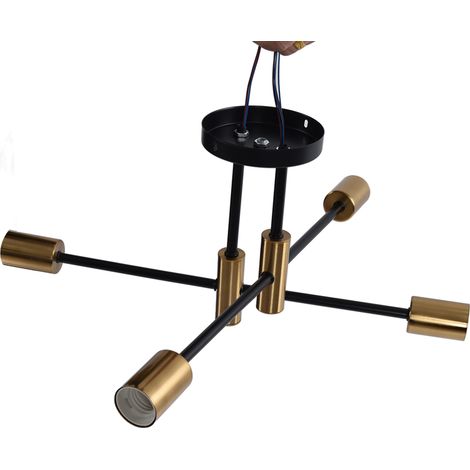 Plafonnier à 4 lumières, rotation à 360°, orientable, en fer forgé, pour salle à manger, cuisine ou bureau, 110-220 V. (1/5)