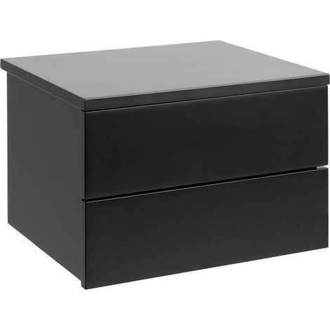 Mesilla de noche Norsica 644, Negro, Número de cajones: 2, Número de puertas: 0, 25x37x32cm, MDF