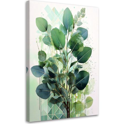 Wandbild modern Grüne Blätter Geometrisch 40x60 cm