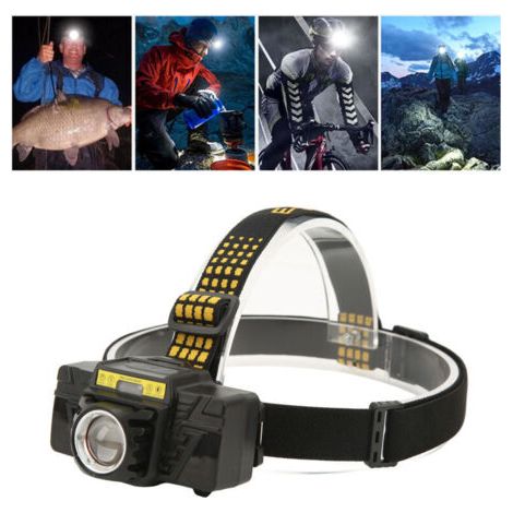 XHP50 Lampe frontale télescopique à zoom de type C, charge IPX4, lampe frontale étanche avec avertissement,DUBUNS