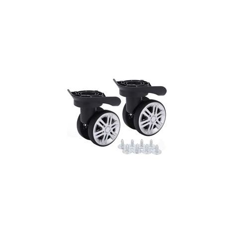 Ej.Life – Ruedas giratorias silenciosas para maletas – Juego de 2 – Materiales PP + PET – Fácil instalación con tornillos incluidos – Para equipaje A19