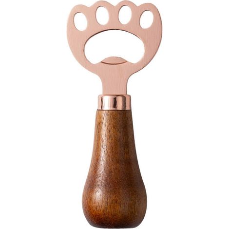 Ouvre-bouteille en forme de patte de chat, en bois d'acacia, avec support, idéal pour les bars et les cuisines. (Type D) (1/5)