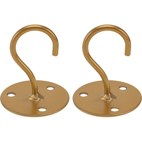 Lot de 2 crochets pour lampe de plafond, lustre, mur de plafond, crochet robuste pour pot de fleurs, carillon éolien, chaise balançoire (1/5)