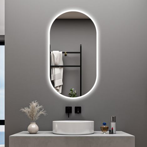 AICA Specchio da bagno 50 x 90 cm, dimmerabile，interruttore touch， Funzione Memoria, antiappannamento (1/5)